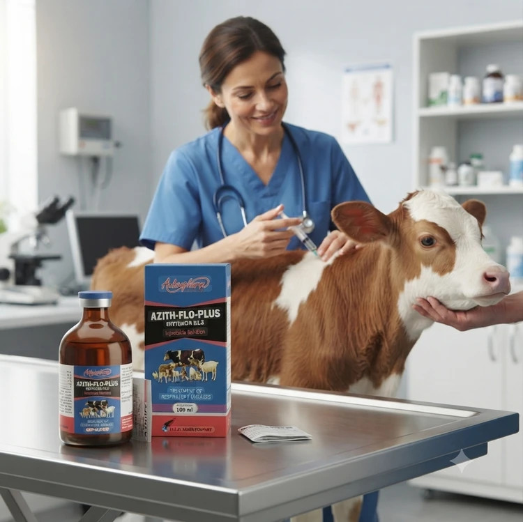 محلول تزریقی آزیث-فلو-پلاس (AZITH-FLO-PLUS) | داروی تخصصی درمان بیماریهای تنفسی دام