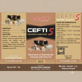 سوسپانسیون تزریقی سفتی ۵ (Cefti 5) ۱۰۰ میلیلیتر | درمان عفونتهای تنفسی و ورم پستان دام