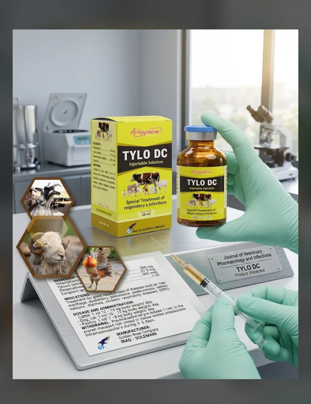 داروی TYLO DC آچافارم | درمان عفونت‌های حاد تنفسی و گوارشی دام و طیور
