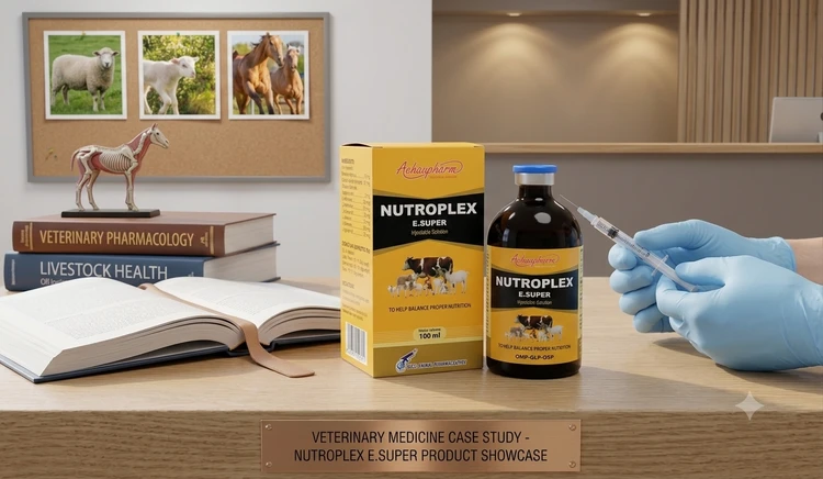 محلول تزریقی NUTROPLEX E.SUPER آچافارم | مولتی‌ویتامین، اسید آمینه و الکترولیت دام و طیور