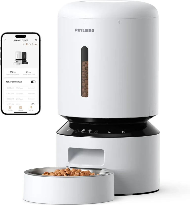 غذادهنده اتوماتیک گربه PETLIBRO PLAF103 | مخزن غذای خشک هوشمند با WiFi، کنترل اپلیکیشن و کاسه استیل