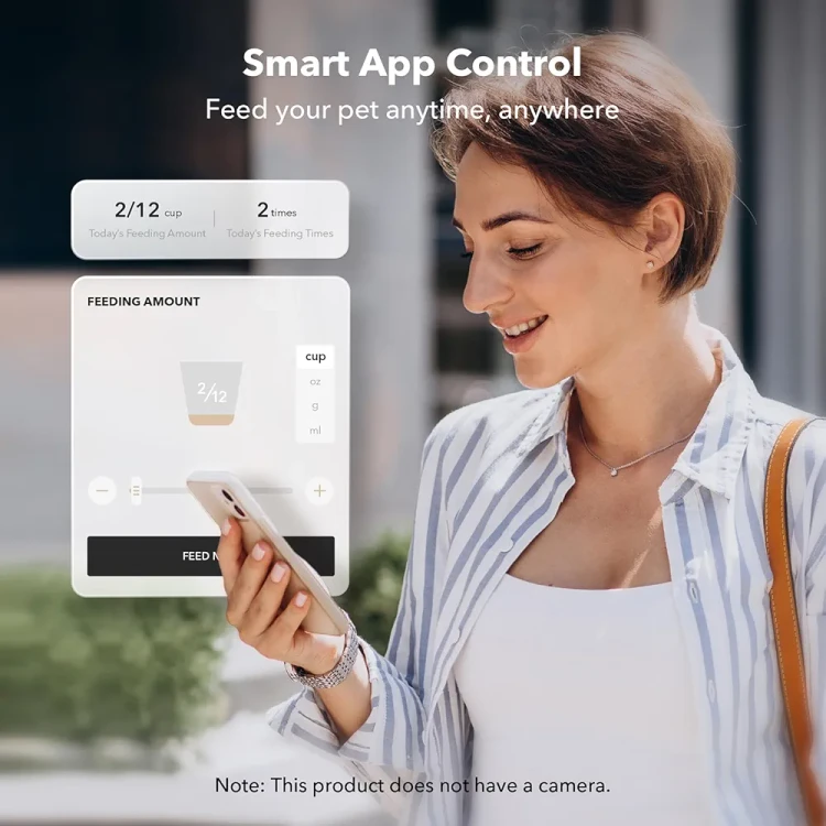 غذادهنده اتوماتیک گربه PETLIBRO PLAF103 | مخزن غذای خشک هوشمند با WiFi، کنترل اپلیکیشن و کاسه استیل