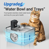 آبخوری اتوماتیک تمام استیل DownyPaws | آبخوری بیسیم ۳ لیتری شارژی با سنسور حرکتی برای سگ و گربه
