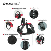 هارنس سگ MASBRILL سایز L | ضد کشش، بازتابنده، پددار و تنفسپذیر با دسته کنترل