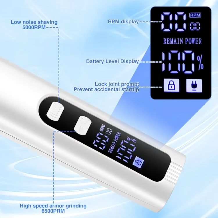 ماشین اصلاح حرفهای سگ و گربه با نمایشگر LCD، شارژ USB، سرعت ۷۰۰۰ دور و ۶ شانه
